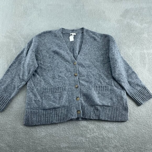 Ella Moss Womens Gray Button-Down Cardigan L Long Sleeve Soft Knit NWT 1320 - Picture 1 of 8